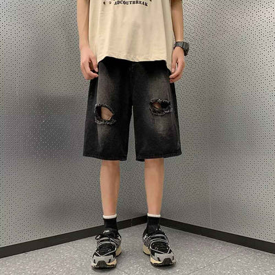 Straight Ruoshuai Casual Five-point Denim Men's Shorts