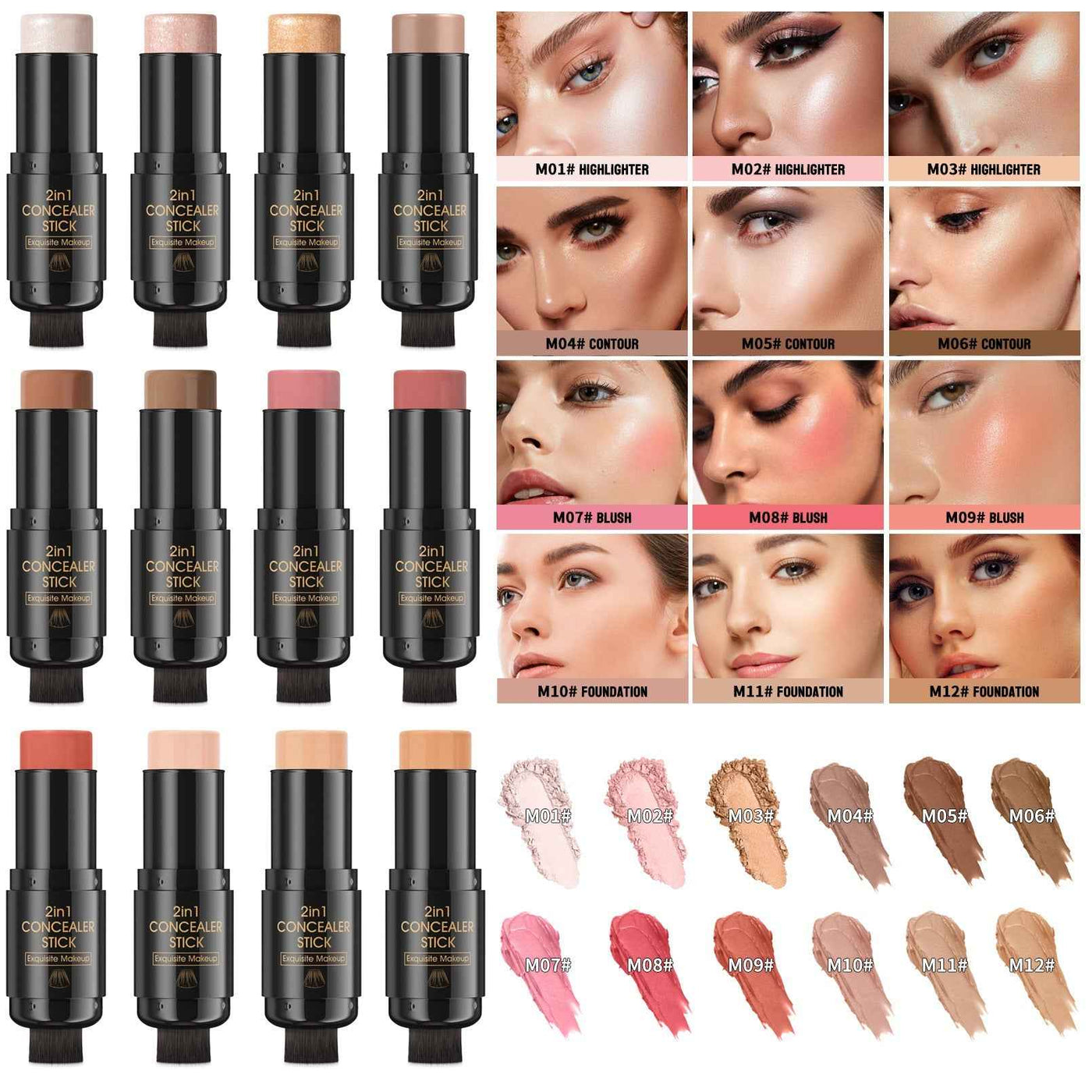 Highlight Blush Double-headed Contour Stick With Brush