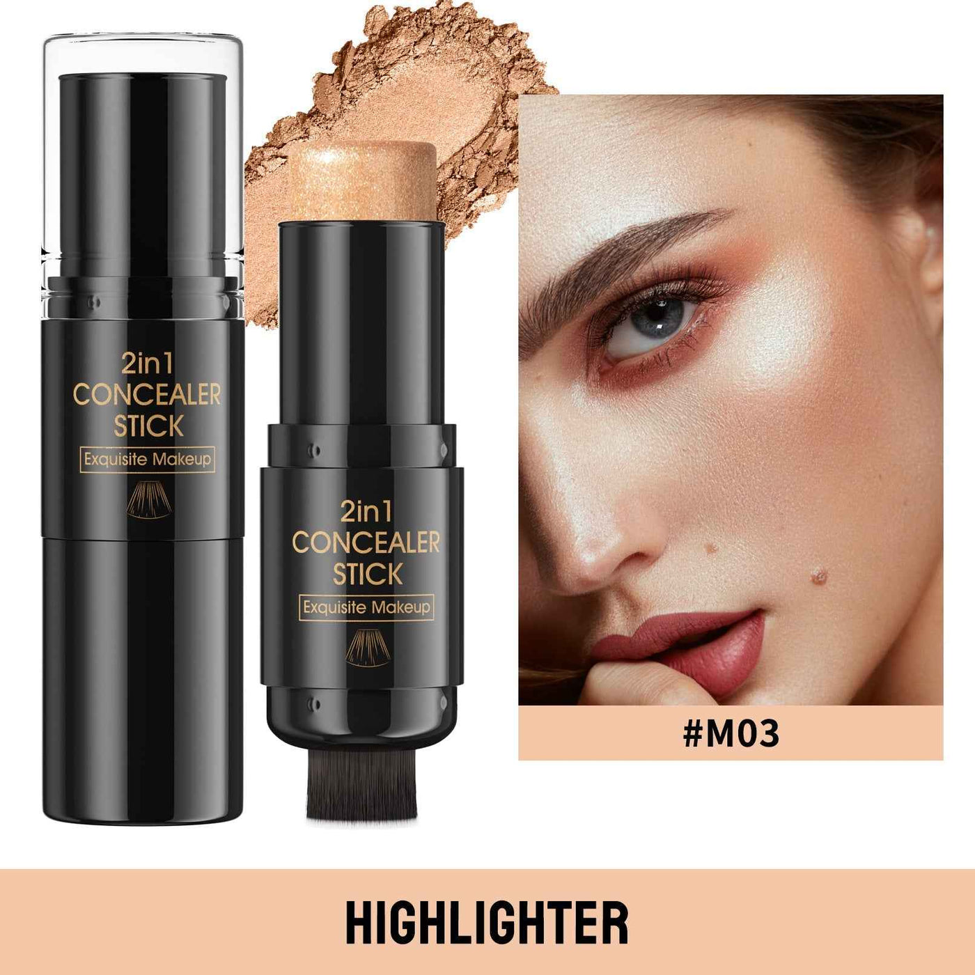 Highlight Blush Double-headed Contour Stick With Brush