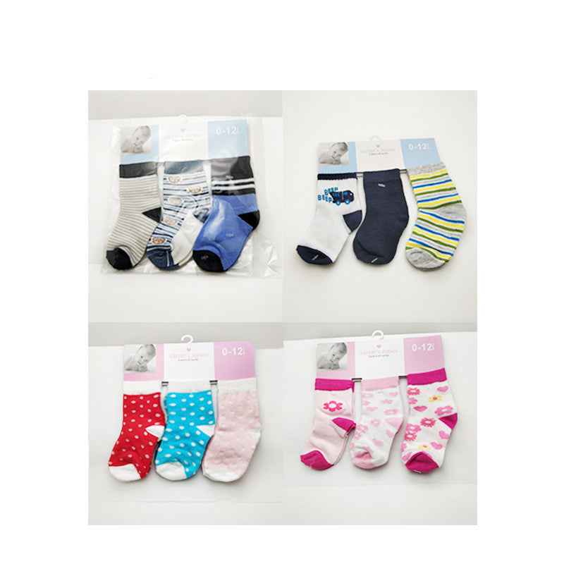 3 Pairs Of Medium Tube Breathable Flat Baby Socks