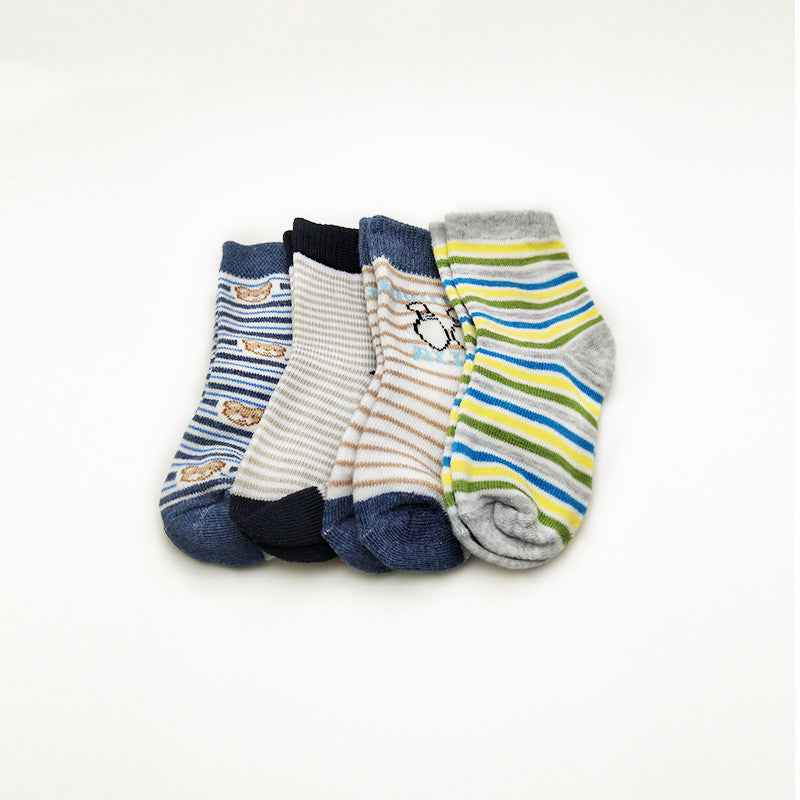 3 Pairs Of Medium Tube Breathable Flat Baby Socks