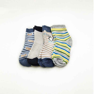 3 Pairs Of Medium Tube Breathable Flat Baby Socks