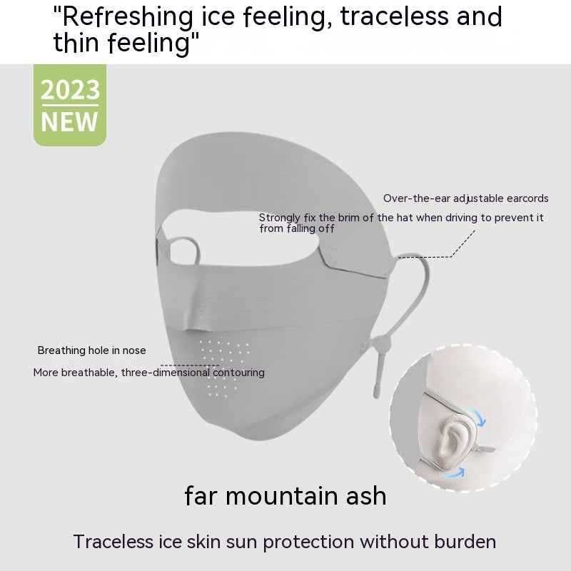 Facekini Full Face Sunscreen Mask Breathable Thin Ice Silk