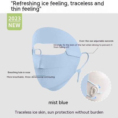 Facekini Full Face Sunscreen Mask Breathable Thin Ice Silk