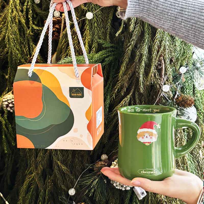 Christmas Cute Pet Ceramic Cup Hand Gift Good-looking Mug Gift Box Water Cup Holiday Activity Gift