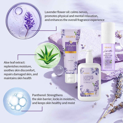 Lavender Body Skin Care Set Gentle Moisturizing Skin