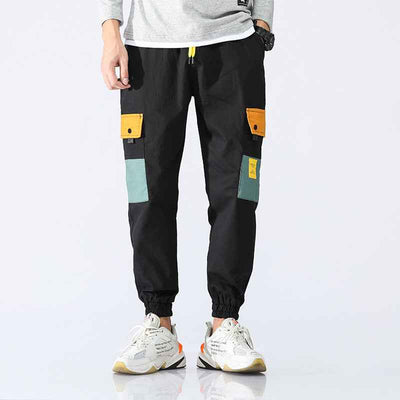 Youth loose multi-pocket elastic waist bungee overalls