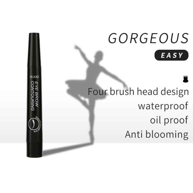 Four-Headed Bifurcated Eyebrow Pencil Lasts For A Long Time Without Smudging