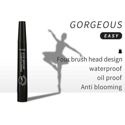 Four-Headed Bifurcated Eyebrow Pencil Lasts For A Long Time Without Smudging