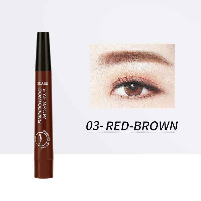Four-Headed Bifurcated Eyebrow Pencil Lasts For A Long Time Without Smudging
