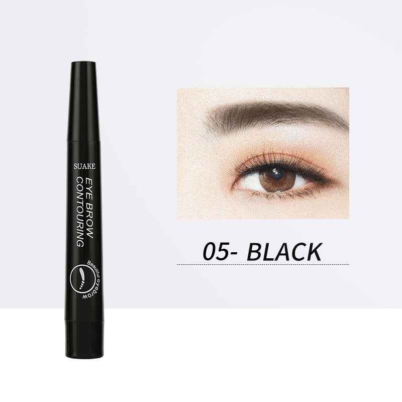 Four-Headed Bifurcated Eyebrow Pencil Lasts For A Long Time Without Smudging