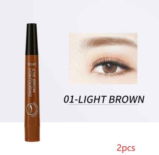 Four-Headed Bifurcated Eyebrow Pencil Lasts For A Long Time Without Smudging