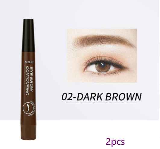 Four-Headed Bifurcated Eyebrow Pencil Lasts For A Long Time Without Smudging