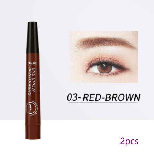 Four-Headed Bifurcated Eyebrow Pencil Lasts For A Long Time Without Smudging