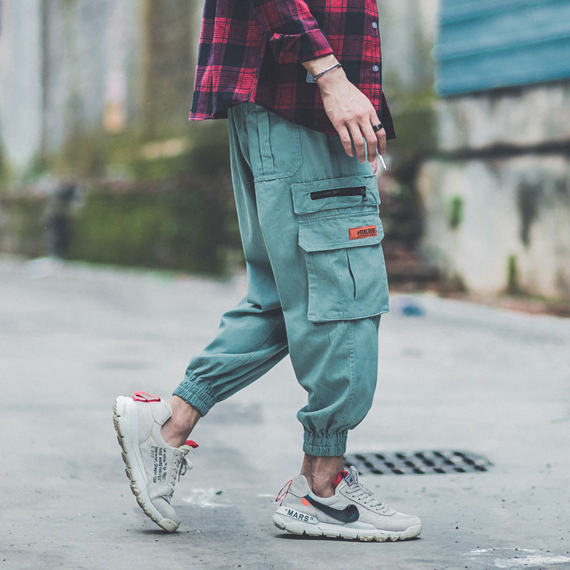 Men's overalls cropped harem pants SHOPPORA