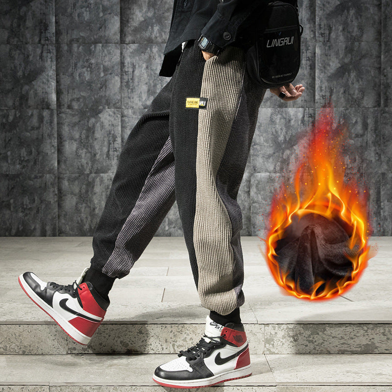 Plus velvet thick casual pants men's loose plus size SHOPPORA