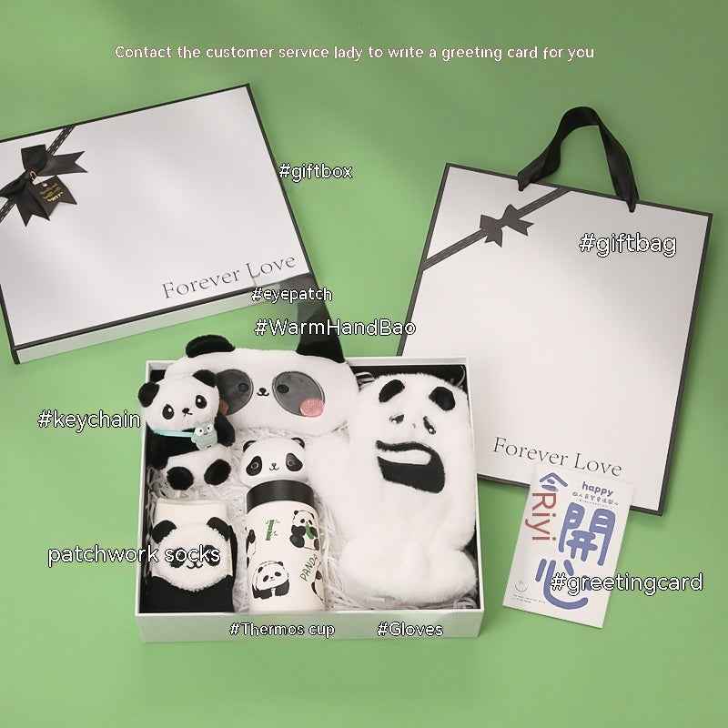 Panda Peripheral Gifts Girlfriends Birthday Elements Practical Winter Warm New Years's Banquet Hand Box Christmas