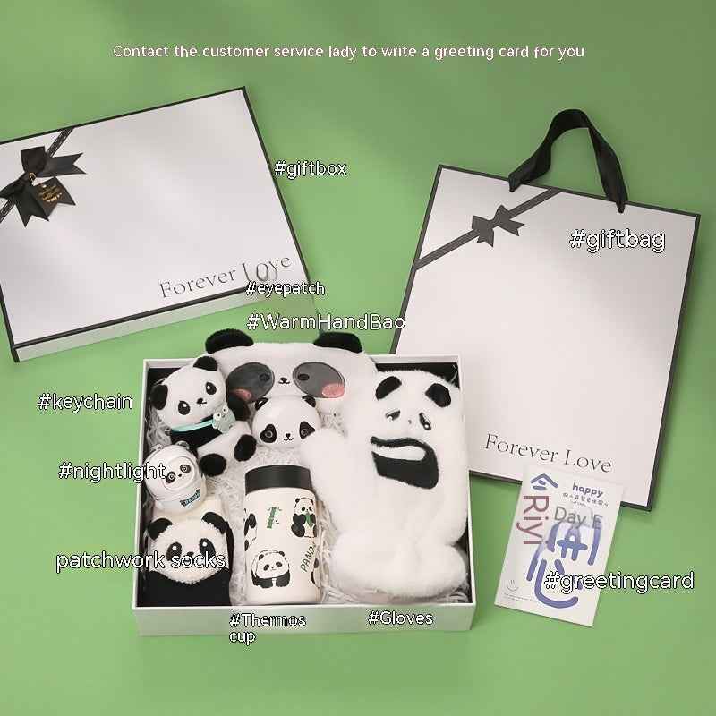 Panda Peripheral Gifts Girlfriends Birthday Elements Practical Winter Warm New Years's Banquet Hand Box Christmas