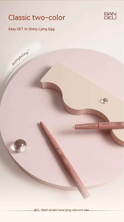 Bandley Eye Shadow Pen Brighten Pen Dual-purpose Double-headed Pearlescent White Eye Shadow Pen Matte Shading Powder Master Highlight Eyeliner Pen
