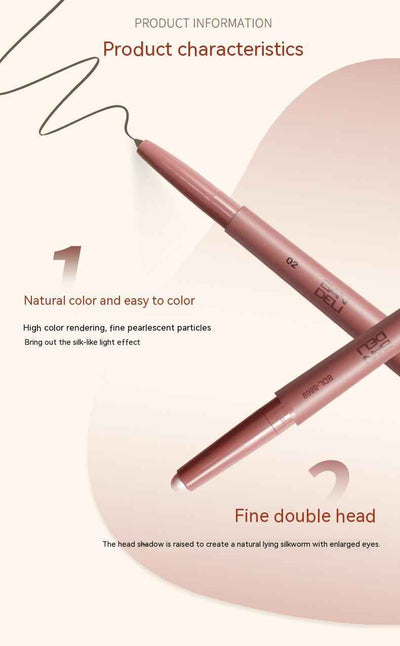 Bandley Eye Shadow Pen Brighten Pen Dual-purpose Double-headed Pearlescent White Eye Shadow Pen Matte Shading Powder Master Highlight Eyeliner Pen