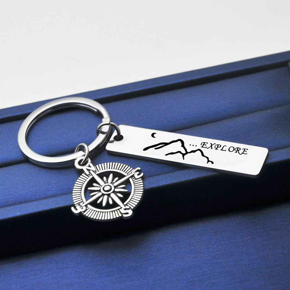 Explore Compass Stainless Steel Keychain Gifts For