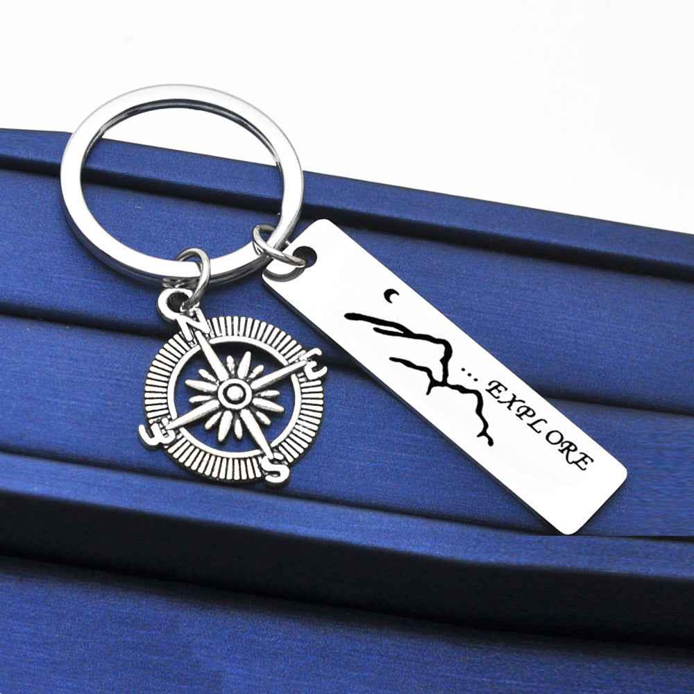 Explore Compass Stainless Steel Keychain Gifts For