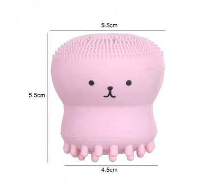 Cartoon octopus silicone wash brush foaming cleansing brush Manual facial massage brush cleansing brush brush bubbler
