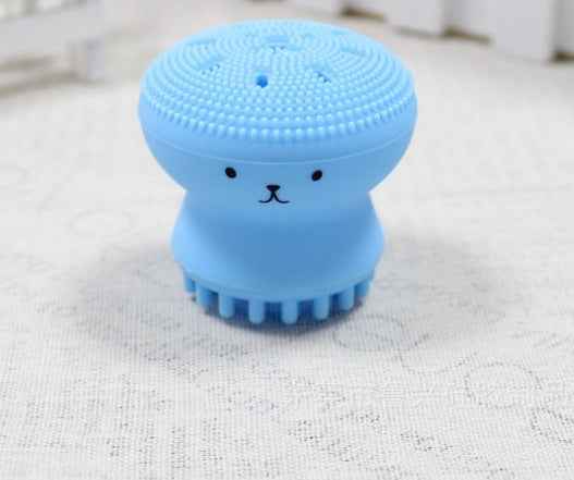 Cartoon octopus silicone wash brush foaming cleansing brush Manual facial massage brush cleansing brush brush bubbler