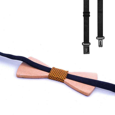 Christmas gift elk design wooden bow tie