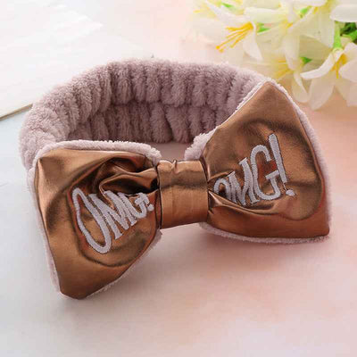 Cute Letters Bow Hair Band Girls Makeup And Face Wash Hair Band