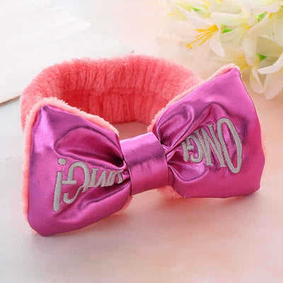 Cute Letters Bow Hair Band Girls Makeup And Face Wash Hair Band