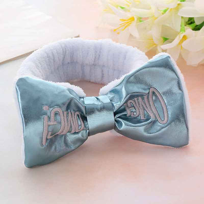 Cute Letters Bow Hair Band Girls Makeup And Face Wash Hair Band