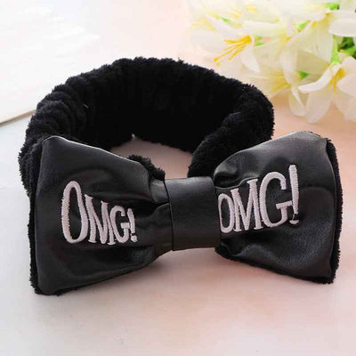 Cute Letters Bow Hair Band Girls Makeup And Face Wash Hair Band