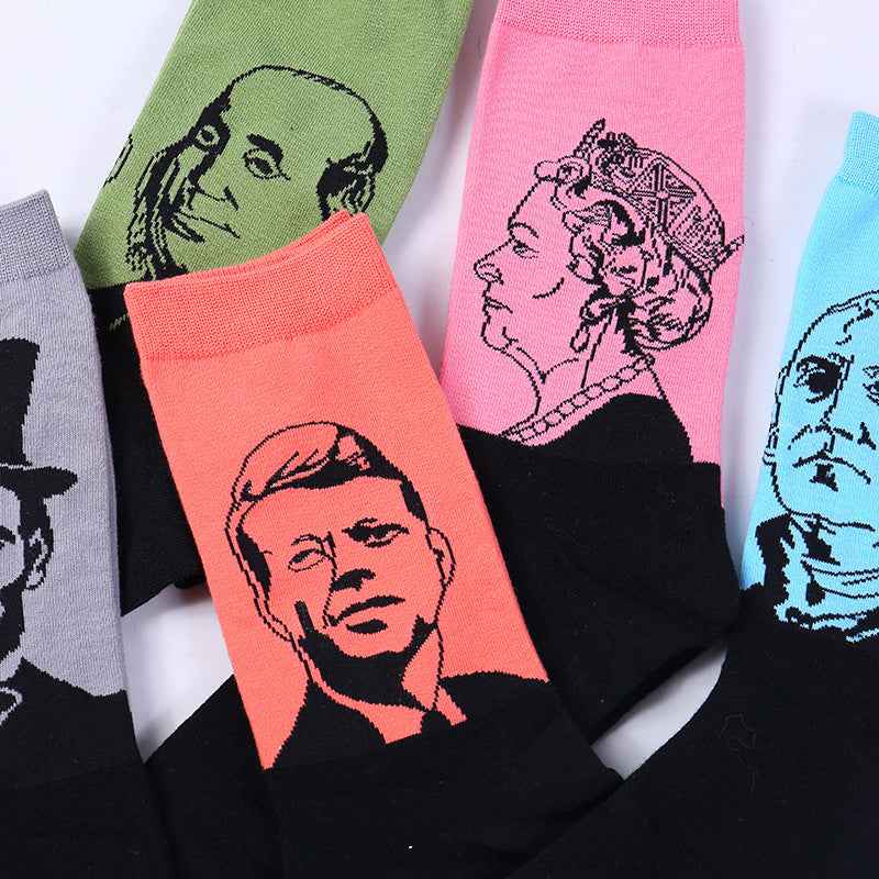 Fashion creative character avatar in tube socks