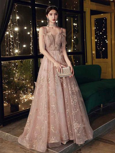 Elegant Heavy Industry High Quality Light Luxury Sling Evening Dress