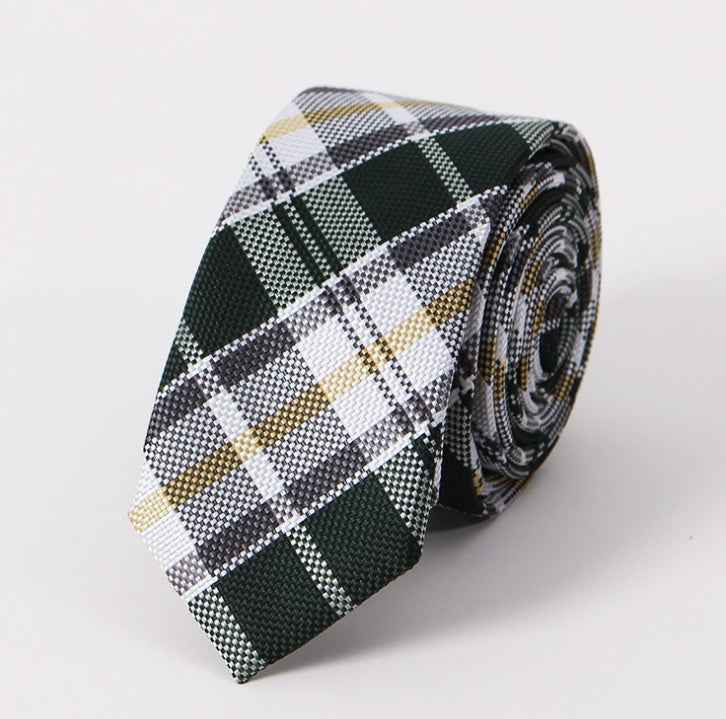 Men's formal business casual Korean version of ultra-narrow tie polyester silk jacquard tie