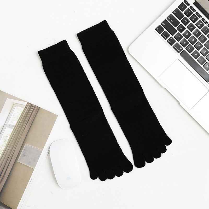 Men's Business High Toe Diamond-shaped Small Dot Vertical Bar Solid Color Socks