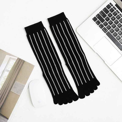 Men's Business High Toe Diamond-shaped Small Dot Vertical Bar Solid Color Socks