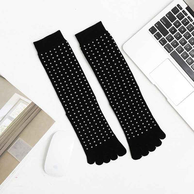 Men's Business High Toe Diamond-shaped Small Dot Vertical Bar Solid Color Socks