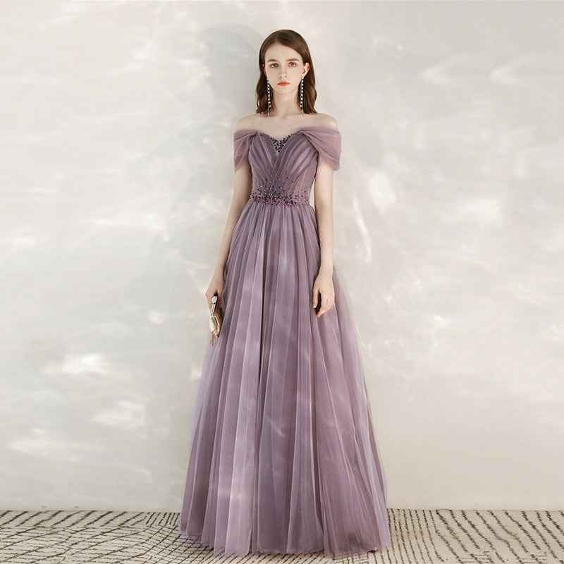 Purple Host Star Sky Toast Dress Shoulder To Shoulder