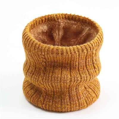 Twist Wide Striped Fleece-lined Knitting Scarf For Men