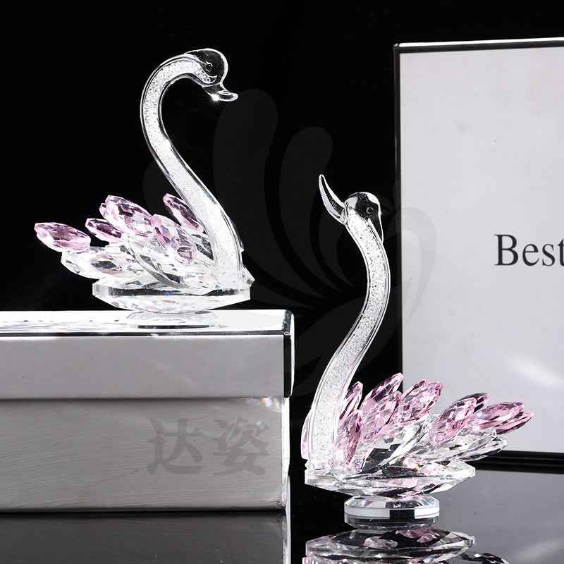 Modern Crystal Swan Decoration Wedding Gifts