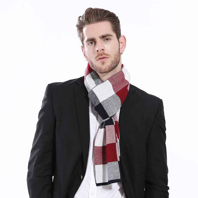 Classic And Fashionable British Checked Cashmere Scarf For Men's Warmth