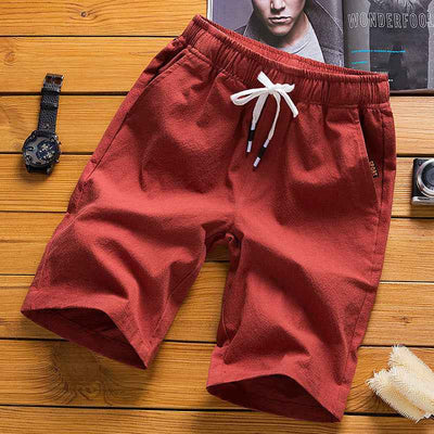 Men's cotton and linen casual shorts