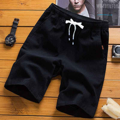 Men's cotton and linen casual shorts