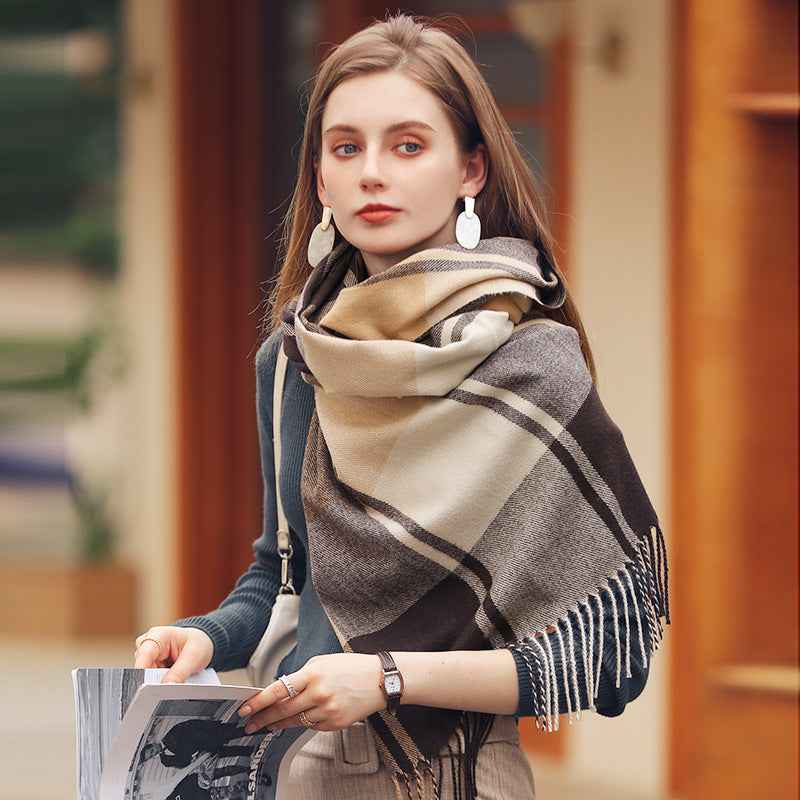 Thick Warm Tassel Artificial Cashmere Scarf