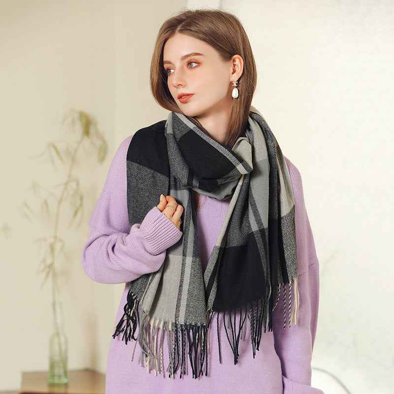 Thick Warm Tassel Artificial Cashmere Scarf