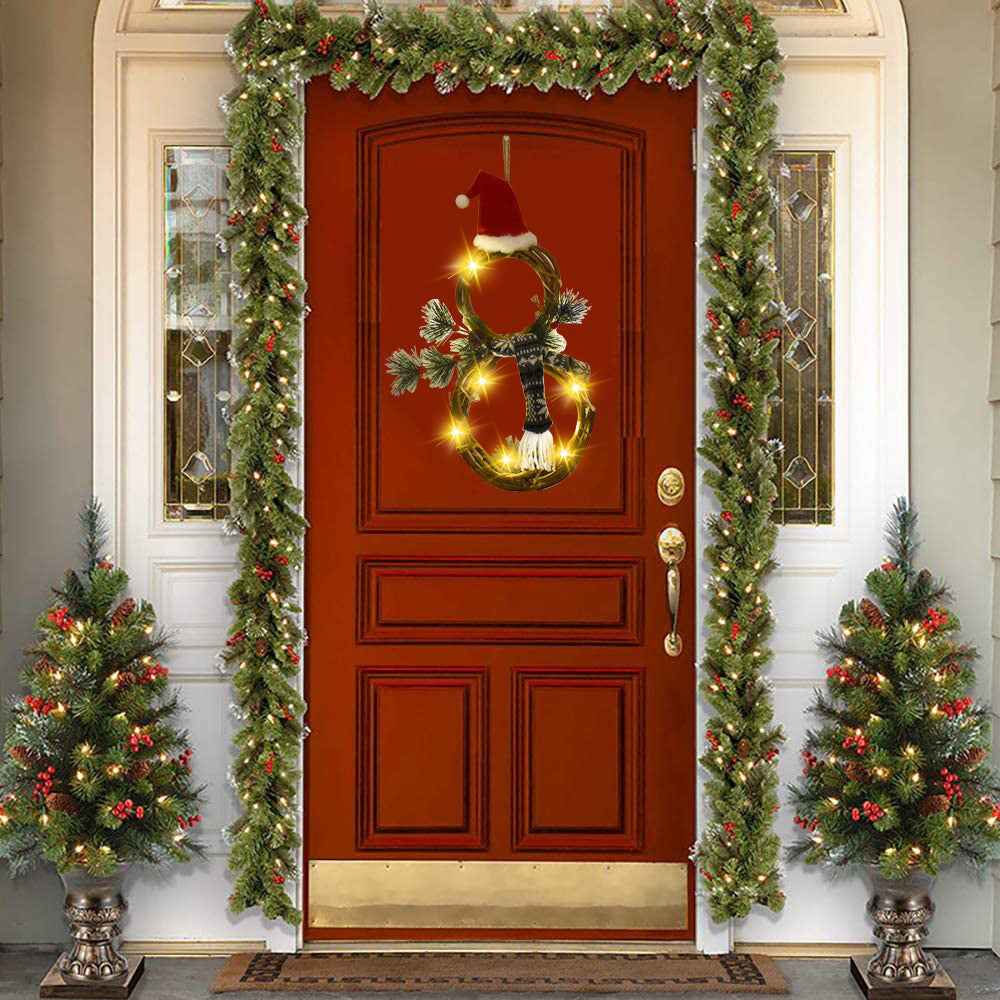 Christmas Decorations With Lights Vine Ring Garland Pendant