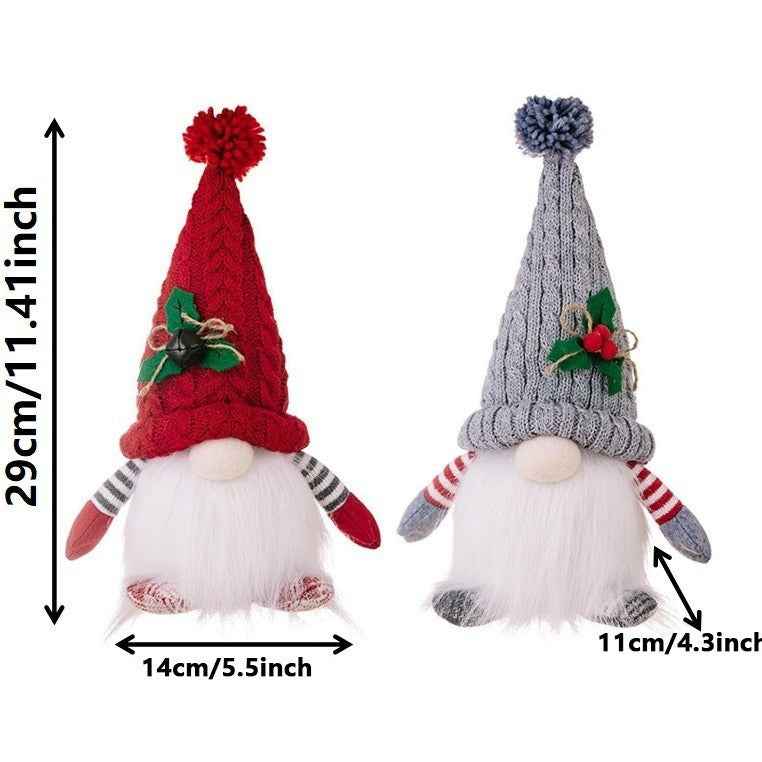 Christmas High-end Decorations With Lights Knitted Hat Luminous Doll