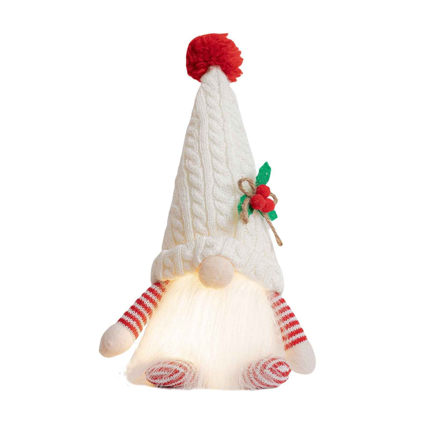 Christmas High-end Decorations With Lights Knitted Hat Luminous Doll